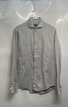 Load image into Gallery viewer, Zara Mens Light Gray Cotton Long Sleeve Collared Slim Fit Button-Up Shirt Size S