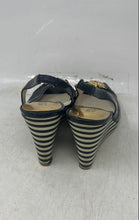 Load image into Gallery viewer, Michael Kors Womens Rochelle Black White Wedge Heels Slingback Sandals Size 7.5M