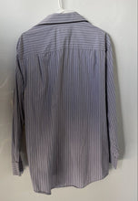 Load image into Gallery viewer, Calvin Klein Mens Gray Striped Cotton Long Sleeve Button-Up Shirt Size L 16.5