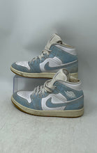 Load image into Gallery viewer, Nike Womens Jordan 1 Mid HQ2005-100 White Light Blue Sneaker Shoes Size 8
