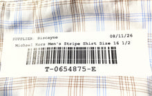 Load image into Gallery viewer, Michael Kors Mens Multicolor Plaid Cotton Long Sleeve Dress Shirt Size 16 1/2