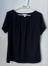 Load image into Gallery viewer, Liz Claiborne Womens Black Short Sleeve Round Neck Regular Fit Blouse Top Size L