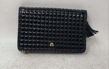 Load image into Gallery viewer, Gianni Bini Womens Black Faux Patent Leather Quilted Tassel Zip-Around Wallet