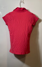 Load image into Gallery viewer, London Fog Womens Red Polka Dot Collared Short Sleeve Polo Shirt Size S