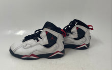 Load image into Gallery viewer, Nike Boys Air Jordan True Flight Black White Red Leather Sneakers Shoes Size 11C