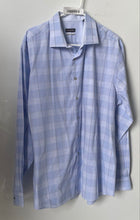 Load image into Gallery viewer, Van Heusen Mens Blue And White Plaid Long Sleeve Dress Shirt Size XL 17-17.5