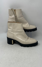 Load image into Gallery viewer, Coach Womens Chrissy C5910 Ivory Side Zip Block Heel Ankle Booties Size 8.5B