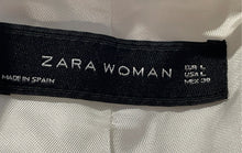 Load image into Gallery viewer, Zara Womens White Long Sleeve Shawl Lapel Open Front Blazer Size Large