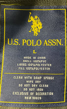 Load image into Gallery viewer, U.S. Polo Assn. Mens Black Long Sleeve Pockets Full-Zip Leather Jacket Size L