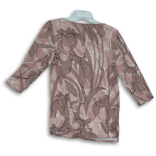 Load image into Gallery viewer, Alfani Womens Pink Black Floral Round Neck 3/4 Sleeve Blouse Top Shirt Size S
