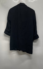 Load image into Gallery viewer, Zara Womens Black Roll-Tab Sleeve Notch Lapel Two-Button Blazer Size Medium
