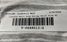 Load image into Gallery viewer, Lacoste Mens Gray Striped Cotton Short Sleeve V-Neck Regular Fit T-Shirt Size XL