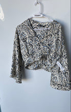 Load image into Gallery viewer, Zara Womens Beige Multicolor Paisley Print Long Sleeve Blouse Top Size Small