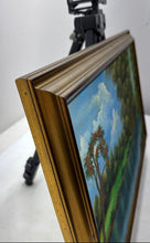 Load image into Gallery viewer, C. McGhie Landscape Framed Trees River Green Blue Signed Wall Decor Art Painting