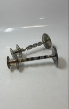 Load image into Gallery viewer, Lot Of 2 Pcs 2000 Silver Tone Home Decorative Collectible Candle Holder