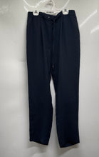 Load image into Gallery viewer, Zara Womens Navy Blue Flat Front Straight Leg Drawstring Trouser Pants Size M