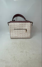 Load image into Gallery viewer, Aldo Womens Pink Purple And White Monogram Top Handle Flap Satchel Purse