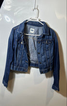 Load image into Gallery viewer, Old Navy Womens Blue Cotton Long Sleeve Collared Button Front Denim Jacket Sz S