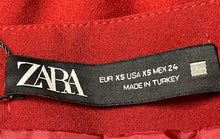 Load image into Gallery viewer, Zara Womens Red Tie-Front Side-Zip A-Line Skirt Size XS With Tag