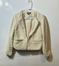 Load image into Gallery viewer, Express Womens Beige Long Sleeve Open Front Cropped Blazer Jacket Size Small