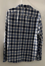 Load image into Gallery viewer, Calvin Klein Mens Blue White Plaid Cotton Long Sleeve Button-Up Shirt Size L