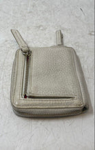 Load image into Gallery viewer, Dooney & Bourke Womens White Pebbled Leather Card Holder Mini Zip-Around Wallet