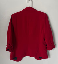 Load image into Gallery viewer, Worthington Womens Red 3/4 Sleeve Open Front Blazer Size Medium