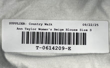 Load image into Gallery viewer, Ann Taylor Womens Beige Round Neck 3/4 Sleeve Blouse Top Size Small