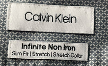 Load image into Gallery viewer, Calvin Klein Mens Gray Geometric Print Infinite Non-Iron Dress Shirt Sz 15 32/33