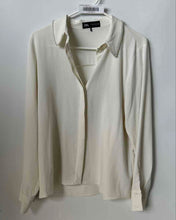 Load image into Gallery viewer, Zara Womens White Long Sleeve Embellished Collared Button Front Blouse Top Sz M