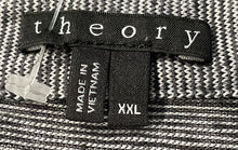 Load image into Gallery viewer, Theory Mens Gray Striped Short Sleeve Spread Collared Polo Shirt Size XXL