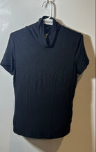 Load image into Gallery viewer, Michael Kors Womens Black Short Sleeve Turtleneck Blouse Top Size P/ L