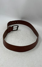 Load image into Gallery viewer, H&M Mens Brown Leather Square Buckle Adjustable Dress Belt Size 35-36