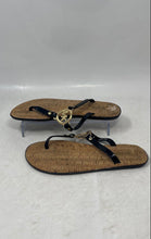 Load image into Gallery viewer, Michael Kors Womens Black Gold Slip-On Thong Sandals Size 8M