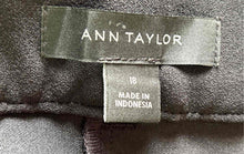Load image into Gallery viewer, Ann Taylor Womens Black Pleated Front Belt Loops Back Pockets Dress Pants Sz 18