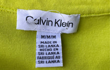 Load image into Gallery viewer, Calvin Klein Womens Green Henley Neck Short Sleeve Stretch T-Shirt Size Medium