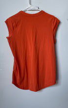 Load image into Gallery viewer, Calvin Klein Womens Orange Short Cap Sleeve Henley Neck Blouse Top Size XS