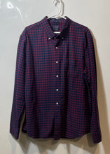 Load image into Gallery viewer, J Crew Mens Blue Red Printed Flex Oxford Long Sleeve Button-Up Shirt Size XL