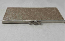 Load image into Gallery viewer, INC International Concepts Womens Gold Glitter Bow Clasp Mini Clutch Handbag