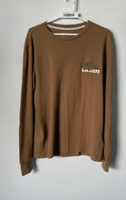 Load image into Gallery viewer, Lacoste Mens Brown Embroidered Logo Long Sleeve Sleepwear Pajama Top Size Medium