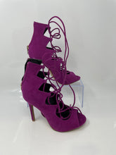 Load image into Gallery viewer, Aldo Womens Purple Peep Toe Lace-Up Stiletto Pump Heels Size 7 In Box
