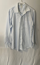 Load image into Gallery viewer, Brooks Brothers Mens Blue White Striped Non Iron Milano Dress Shirt Size 17-34