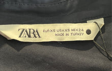Load image into Gallery viewer, Zara Womens Dark Blue Long Sleeve Collared Button Front Blouse Top Sz XS W/ Tags