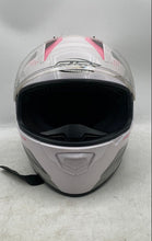 Load image into Gallery viewer, Shox Stinger Womens Pink And White Camouflage Full-Face Motorcycle Helmet Size M