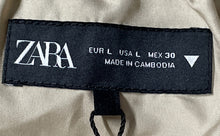 Load image into Gallery viewer, Zara Womens Beige Elastic Waistband Pull-On Midi A-Line Skirt Size Large