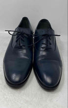 Load image into Gallery viewer, Vellapais Mens Dark Blue Leather Cap Toe Lace-Up Oxford Dress Shoes Size 12