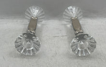 Load image into Gallery viewer, Lot Of 2 Pcs Vintage Camilletti Collection Glass Clear Silver Candlestick Holder