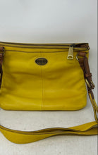 Load image into Gallery viewer, Fossil Womens Explorer Yellow Leather Outer Pocket Crossbody Purse With Tag