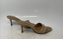 Load image into Gallery viewer, Zara Womens Beige Leather Slip-On Open Toe Stiletto Mule Heels Size 36