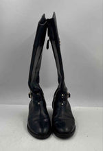 Load image into Gallery viewer, Authentic Tory Burch Womens Eloise Black Leather Riding Boots Size 7M Damaged